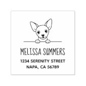 Tampon Auto-encreur Adresse du chien du Chihuahua Cute (Design)