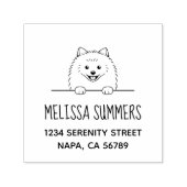 Tampon Auto-encreur Adresse du chien mignon Pomeranian (Design)
