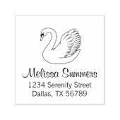Tampon Auto-encreur Adresse du cygne blanc (Design)