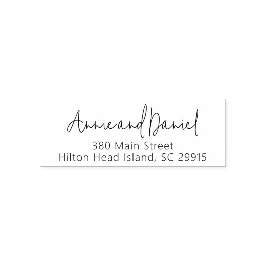 Tampon Auto-encreur Adresse du Mariage de script simple et élégant (Design)