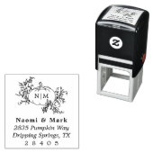 Tampon Auto-encreur Adresse du monogramme citrouille (En situation)