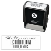 Tampon Auto-encreur Adresse du nom de famille du script (En situation)