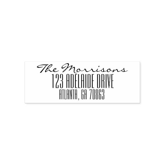 Tampon Auto-encreur Adresse du nom de famille du script (Design)