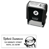 Tampon Auto-encreur Adresse du petit guerrier de Ninja (En situation)