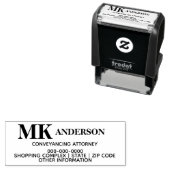 Tampon Auto-encreur Adresse du transporteur monogramme de la professio (En situation)