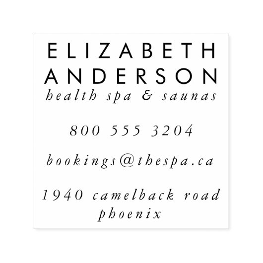 Tampon Auto-encreur Adresse e-mail du téléphone de l'entreprise (Design)