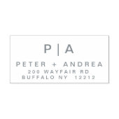 Tampon Auto-encreur Adresse en couple Mariage moderne (Design)