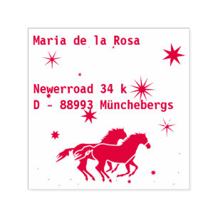 Tampon Auto-encreur Adresse et chevaux