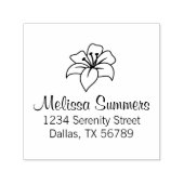 Tampon Auto-encreur Adresse Exotique Lily Flower (Design)