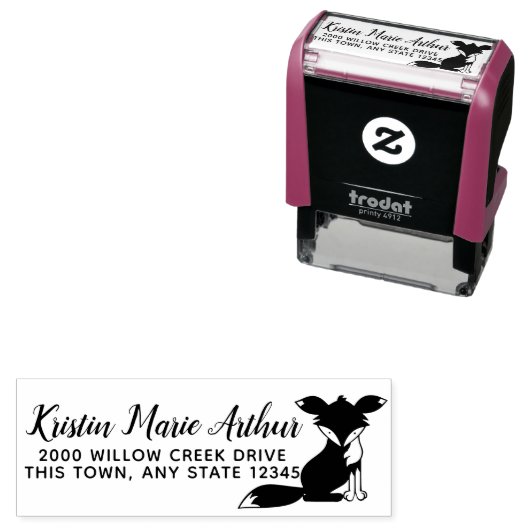 Tampon Auto-encreur Adresse Fancy Fox (En situation)