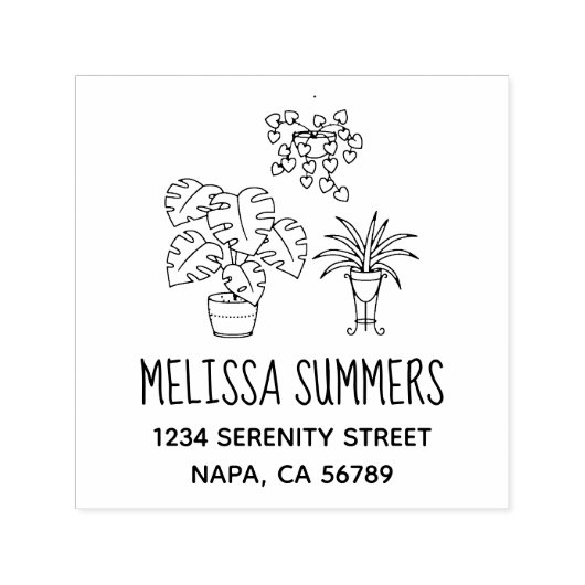 Tampon Auto-encreur Adresse Hobby des plantes domestiques (Design)
