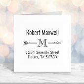 Tampon Auto-encreur Adresse initiale du monogramme de flèche