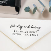 Tampon Auto-encreur Adresse Mariage moderne | Script de nom de couple