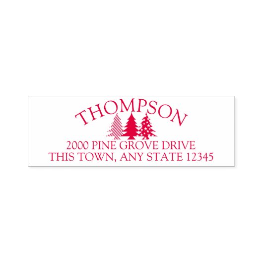 Tampon Auto-encreur Adresse Patriotic Pine Trees (Design)