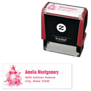 Tampon Auto-encreur Adresse postale de la lanterne de Noël