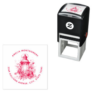 Tampon Auto-encreur Adresse postale de la lanterne de Noël