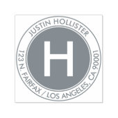 Tampon Auto-encreur Adresse simple et monogramme initial #2 (Design)