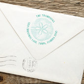 Tampon Auto-encreur Adresse simple retour Plage sable côtier Dollar