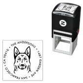Tampon Auto-encreur Adresse Timbre, cachet d'adresse pour chien berger (En situation)