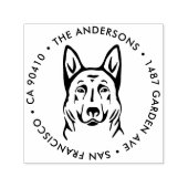 Tampon Auto-encreur Adresse Timbre, cachet d'adresse pour chien berger (Design)