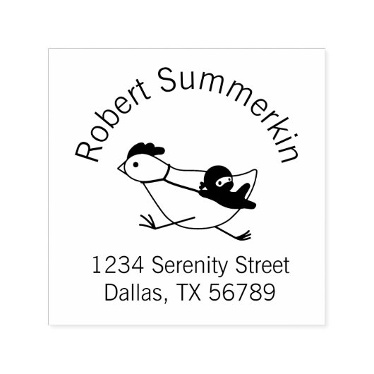 Tampon Auto-encreur Adresse Tiny Ninja Taming Chicken Arch (Design)