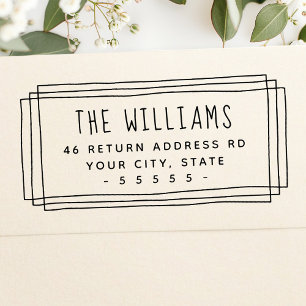 Tampon Auto-encreur Adresse vintage de retour de frontière