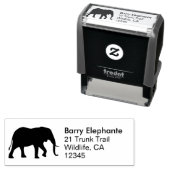 Tampon Auto-encreur African Elephant Silhouette Adresse de retour (En situation)
