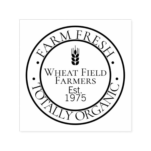 Tampon Auto-encreur Agriculteurs 100% Aliments biologiques (Design)