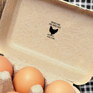 Tampon Auto-encreur Agritourisme OEufs Frais Déposés Hen Motif Poulet