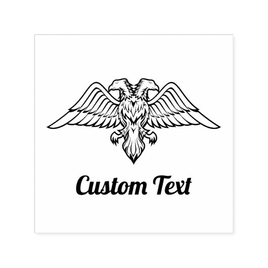 Tampon Auto-encreur Aigle gris avec deux têtes auto-encastré Timbre (Design)