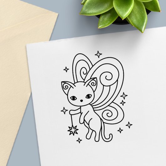 Tampon Auto-encreur Ailes de chat fée Pixie Kitty