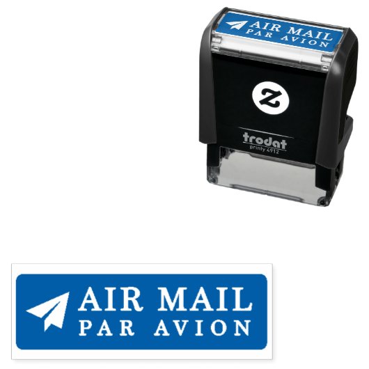 Tampon Auto-encreur AIR MAIL PAR AVION 紙飛行機 エアメールスタンプ paper airplane セ (En situation)