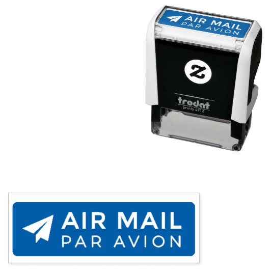 Tampon Auto-encreur AIR MAIL PAR AVION 紙飛行機 エアメールスタンプ paper airplane o (En situation)