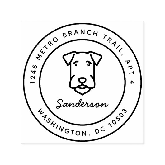 Tampon Auto-encreur Airedale Terrier Adresse de retour Timbre auto-all (Design)