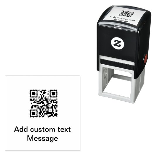 Tampon Auto-encreur Ajouter Q R code ajouter nom texture message simpl (En situation)