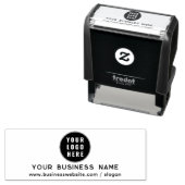 Tampon Auto-encreur Ajouter un logo d'entreprise et un site Web d'entr (En situation)