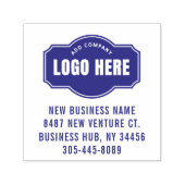 Tampon Auto-encreur Ajouter un logo d'entreprise et un téléphone d'adr (Design)