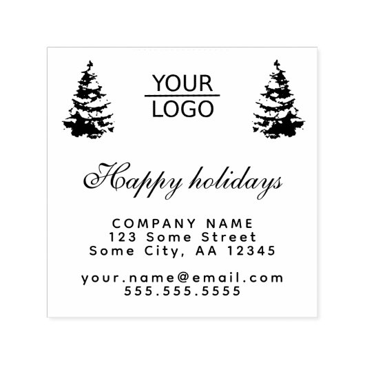 Tampon Auto-encreur Ajouter un logo Promotion d'arbre de Noël de texte (Design)