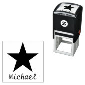Tampon Auto-encreur Ajouter Votre Nom Étoile noire Stamp auto-allumage (En situation)