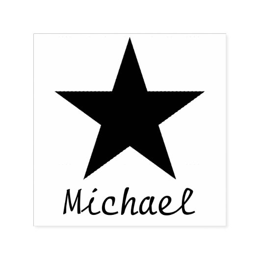 Tampon Auto-encreur Ajouter Votre Nom Étoile noire Stamp auto-allumage (Design)