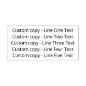 Tampon Auto-encreur Ajouter votre texte favori - Cinq lignes sans seri (Design)