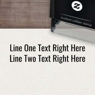 Tampon Auto-encreur Ajouter votre texte favori - Police Two Lines Sans