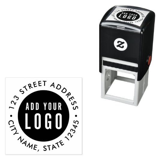 Tampon Auto-encreur Ajoutez simplement votre logo Adresse de retour (En situation)