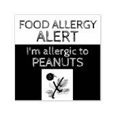 Tampon Auto-encreur Alerte d'allergie aux aliments pour arachides (Design)