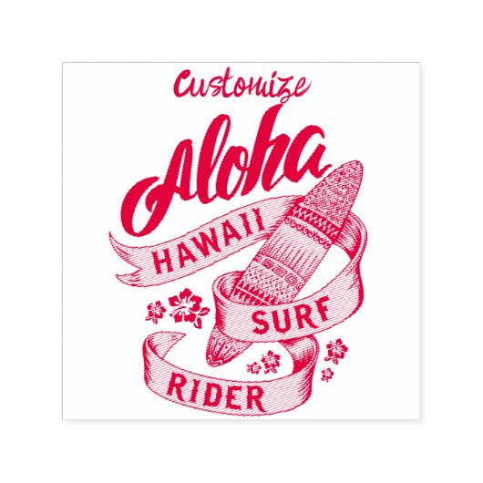 Tampon Auto-encreur Aloha Hawaii Surf Rider Thunder_Cove (Design)