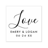Tampon Auto-encreur Amour dans la main Lettré Mariage Monogramme (Design)