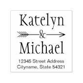 Tampon Auto-encreur Ampersand Flèche Mariage Monogramme Adresse de ret (Design)