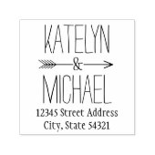 Tampon Auto-encreur Ampersand Flèche Mariage Monogramme Adresse de ret (Design)