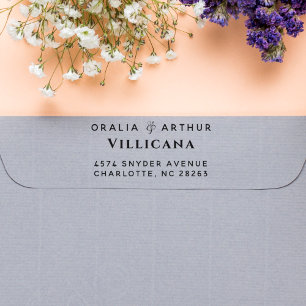 Tampon Auto-encreur Ampersand moderne Couple Names Adresse de retour