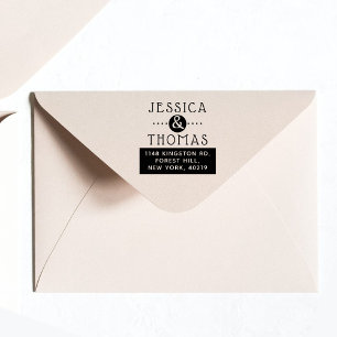 Tampon Auto-encreur Ampersand tendance Nom et adresse personnalisés